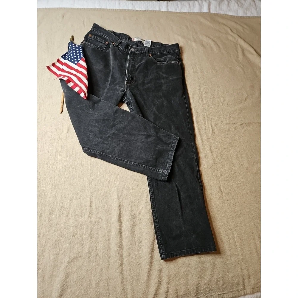 Levis 505 Black Jeans 38x30‎ Straight Fit Denim Classic Five Pocket Vintage